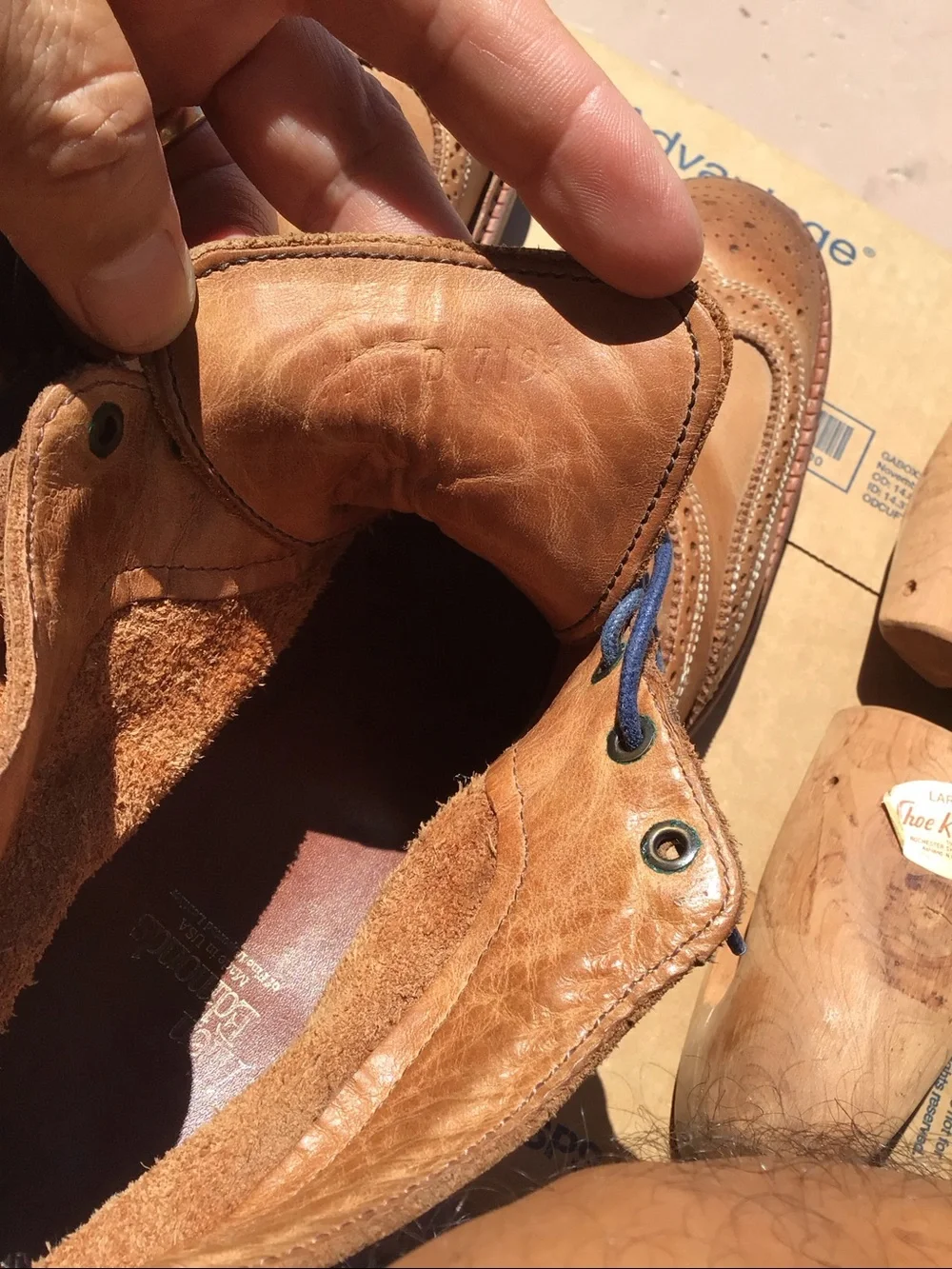 Allen EdmondsCronmok  11/D tan boots used conditions